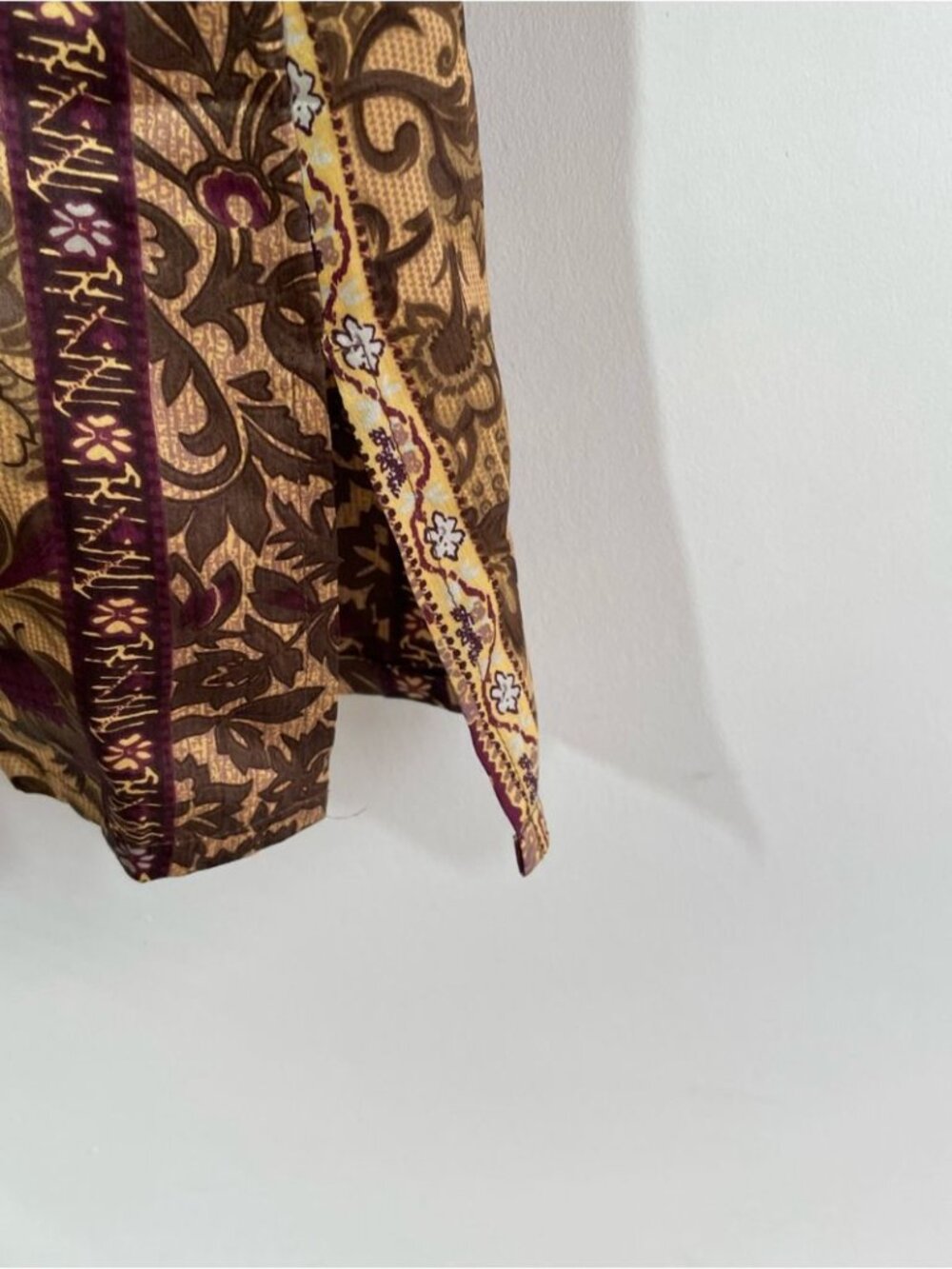 Vintage Silk La Senza Lingerie Button Up Top Large Boho Baroque Y2K Tunic - Picture 6 of 15